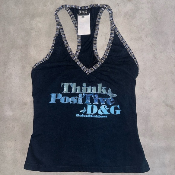 D&G 2000s ‘Think positive’ racerback tank - Picture 1 of 4